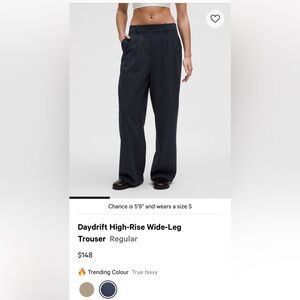 Lululemon Daydrift High Rise Trouser - Navy NWT